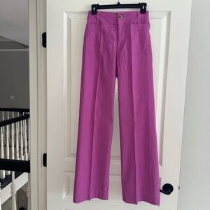 Anthropologie Maeve Vibrant Pink Colette Full Length Pants